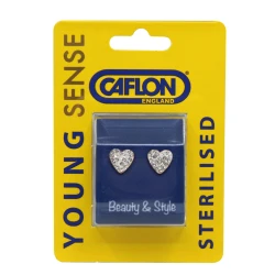 Caflon YoungSense HEARTS Crystal 8mm Earrings FJHT8CRYYS