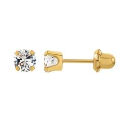 Lustrous 18K Gold Plated Diamond Point Earing (3Mm) 148