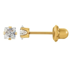 Lustrous 18K Gold Plated Small Diamond Earing (3Mm) 178