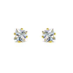 Lustrous 18K Gold Plated Squar Diamond Earing (4Mm) 139