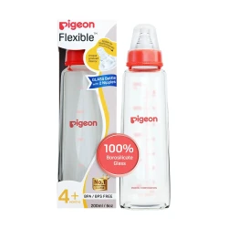 Pigeon Flexible 4m+ Glass Bottle M round hole Slim Neck 200ml