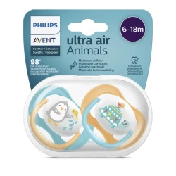 Philips Avent ultra air Animals pacifier (6-18m) 2PCS SCF080/12