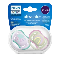 Philips Avent ultra air GIRL pacifier (0-6m) 2Pcs SCF085/59