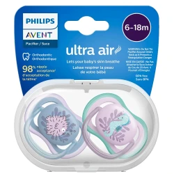 Philips Avent ultra air GIRL pacifier (6-18m) 2Pcs SCF085/61