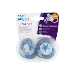 Philips Avent ultra soft BOY pacifier (6-18m) 2PCS SCF223/03