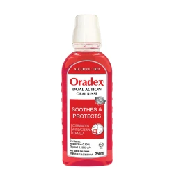 Oradex DUAL ACTION Oral Rinse Mouthwash Hexetidine 0.10% 250ML