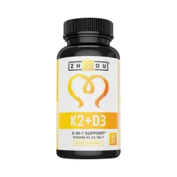 ZHOU D3 + K2 Veggie Capsules 60 Caps