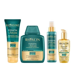 BIOXCIN Keratin & Argan Package (shampoo+ liquiad conditioner + conditioner + oil)