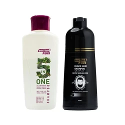 Softtoplus 5 In 1  Shampoo 300ML+Softtoplus Black Hair Shampoo 350ML