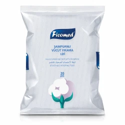 Ficomed Coarse Health Washing Fiber With Shampoo 20PCS