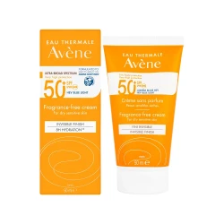 أفين كريم واقي شمس بعامل حماية +SPF 50 خالٍ من العطور بلمسة نهائية غير مرئية 50 مل