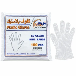 Plastic Gloves (LD)-Clear Large 100pcs med036