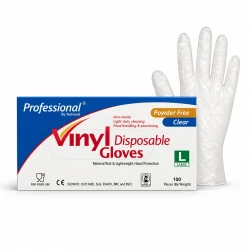 Vinyl Hand Gloves (Large Clear ) Professional 100pic top064p