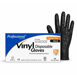 Vinyl Hand Gloves (XLarge Black) Professional 100pic top078