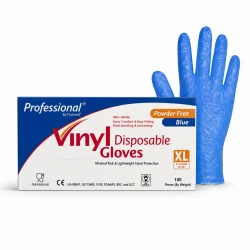 Vinyl Hand Gloves (XLarge Blue) Professional 100pic top073